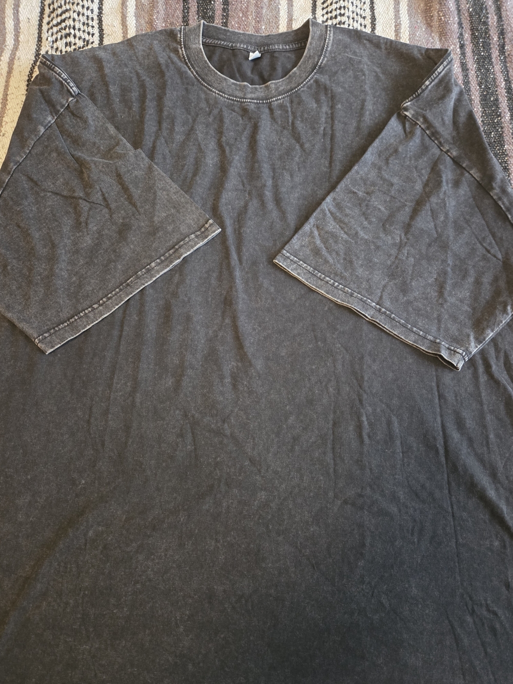 Acid Washed Black Short-Sleeve Crewneck T-Shirt 5X